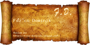 Föcs Dominik névjegykártya